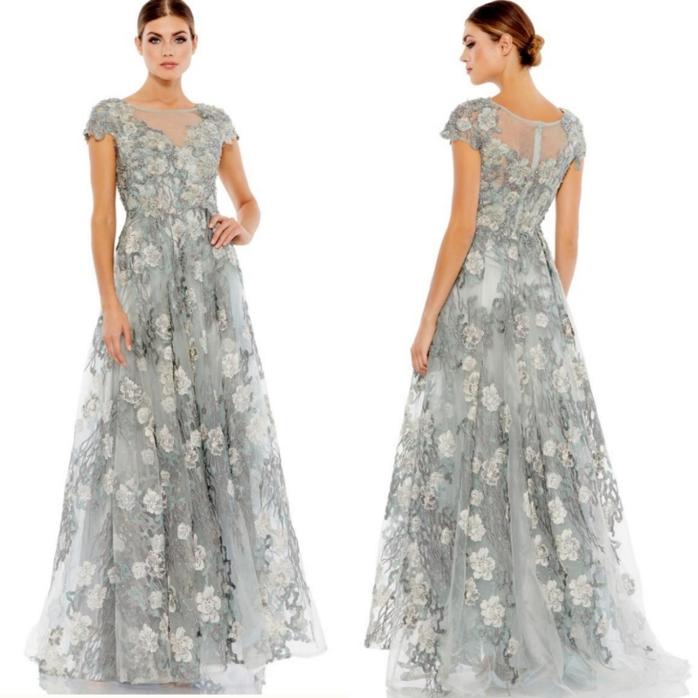 Mac Duggal | Floral Beaded Embroidered Gown NWT